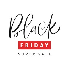 Black Friday Sale emblem with calligraphy.