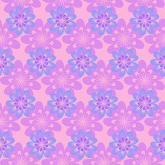 Floral seamless pattern for fabric design, pastel purple-pink color for  design for children's apparel