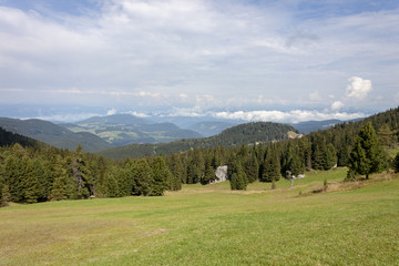 Fototapeta na wymiar The paths of the Val d`Ega, in Oberedden, in South Tyrol