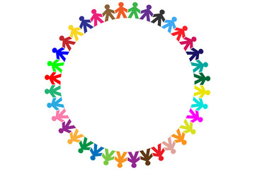 Grupo de gente diferente unida. 