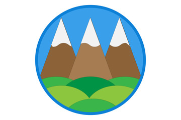 Paisaje montañoso del día de las montañas. 