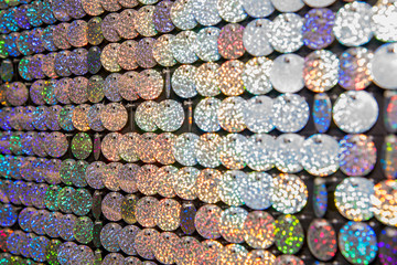 Beautiful background of mirror shiny circles sequins