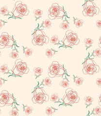 Seamless pattern pink roses.