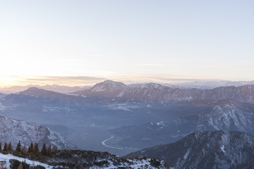 dolomites in trentino italian place in winter season snow everywhere