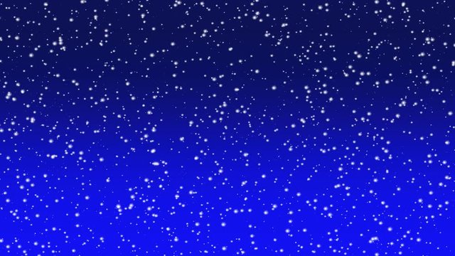 Ultra HD 4K animation of Christmas falling snow on a blue background.