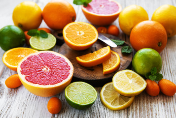 citrus fresh fruits - obrazy, fototapety, plakaty