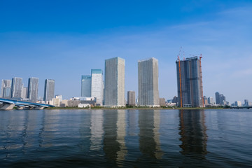 Naklejka premium 東京 豊洲から晴海方面の景色