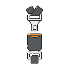 Car seatbelt. Flat abstract icon. Vector illustration