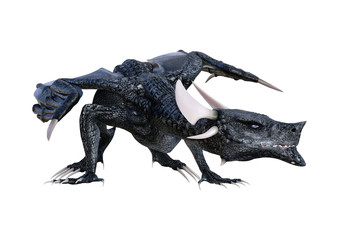 Fototapeta premium 3D renderowania Bajkowy smok na białym tle