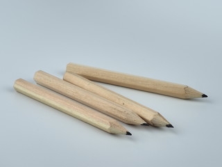 Wood pencil on white background.