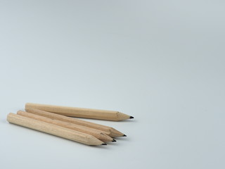 Obraz premium Wood pencil on white background.