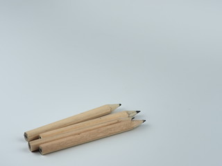 Wood pencil on white background.