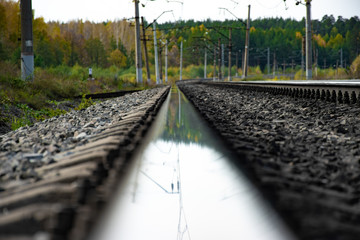 Fototapeta na wymiar view of the railroad tracks