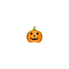 Vector illustration. Pumpkin icon. Halloween symbol. Smiling Pumpkin.