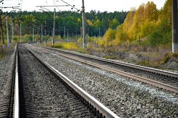 Fototapeta na wymiar view of the railroad tracks