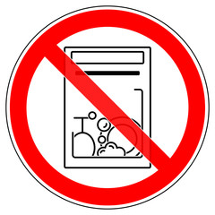 srr467 SignRoundRed - german - Verbotszeichen: Geschirrspülmaschine verboten / Spülmaschine - english - prohibition sign - dishwasher machine prohibited / no machine wash - hand wash only - red g6652