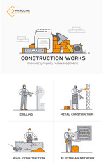 Obraz na płótnie Canvas Builders, a new project, engineer, estimates. Stages