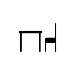Table and chair icon. Element of furnishings. Premium quality graphic design icon. Signs and symbols collection icon for websites, web design, mobile app