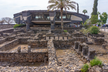 view of Peter's house in Capernaum village, Galilee, Israel