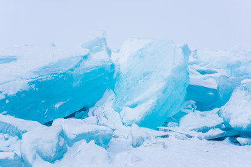 Ice hummocks of Lake Baikal
