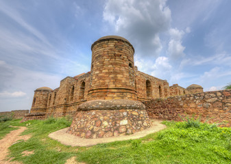 Sultan e Garhi was the first Islamic Mausoleum (tomb) built in 1231 AD for Prince Nasiru'd-Din Mahmud, eldest son of Iltumish, in the "funerary landscape of Delhi"