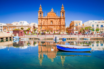 Malta, Msida Marina in Valletta - obrazy, fototapety, plakaty