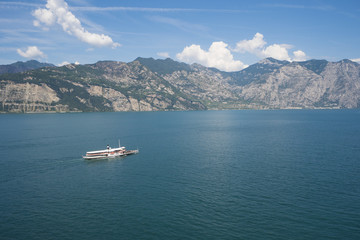 Ancient passenger boat on Lake Garda