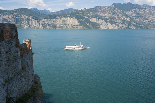 Ancient passenger boat on Lake Garda