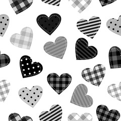 seamless pattern with scrapbook hearts 