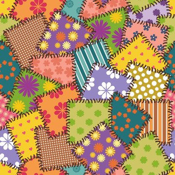 patchwork background with different patterns