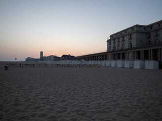 The beach of Ostend at sunrise.