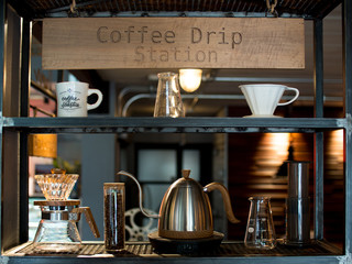 Coffee Drip set on Shelves