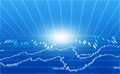 Financial stock market  graph. Digital illustration