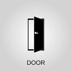 Door icon. Door symbol. Flat design. Stock - Vector illustration