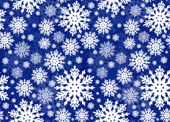 blue snowflakes seamless dense pattern illustration