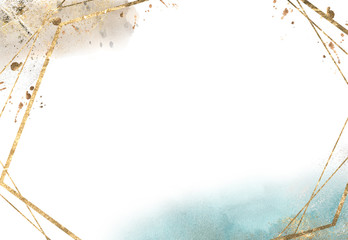 gold frame with watercolor spots-2