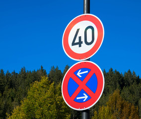 Verkehrszeichen, Halteverbot 40er Zone