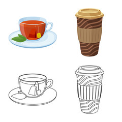 Isolated object of drink and bar icon. Set of drink and party vector icon for stock.