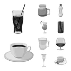 Isolated object of drink and bar icon. Collection of drink and party vector icon for stock.