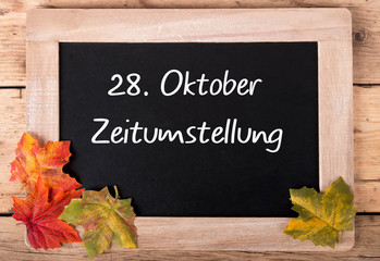 28. Oktober Zeitumstellung 