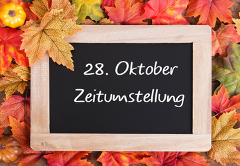 28. Oktober Zeitumstellung 