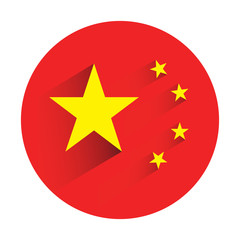 China flag in circle shape