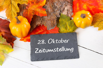 28. Oktober Zeitumstellung 