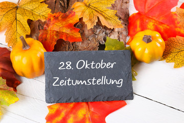 28. Oktober Zeitumstellung 