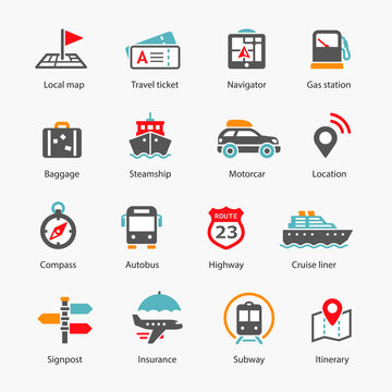 Travel journey icons