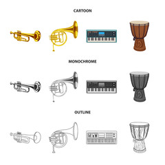 Vector design of music and tune logo. Set of music and tool vector icon for stock.