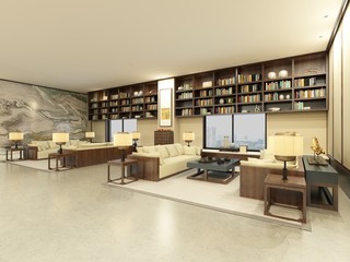 3d render modern working space