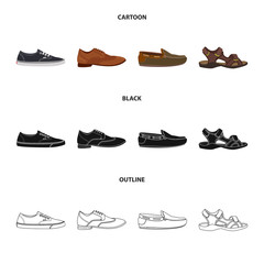 Isolated object of man and foot logo. Set of man and wear stock vector illustration.