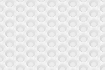 Texture of hexagonal three-dimensional grid with cells of different depths with convex round elements 3d illustration