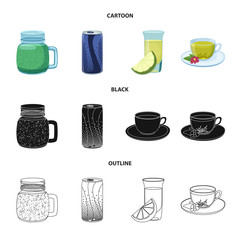 Isolated object of drink and bar sign. Collection of drink and party stock symbol for web.